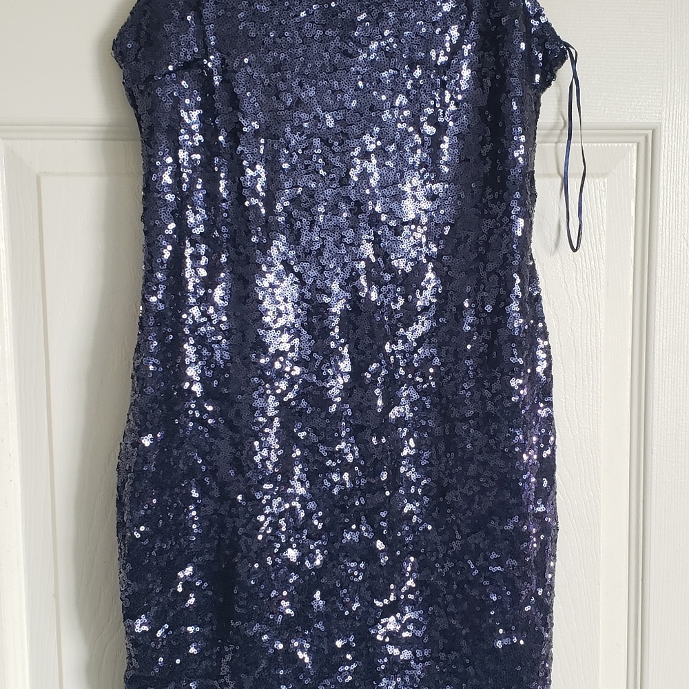 Mind Code Blue One Shoulder Sheath Cocktail Dress